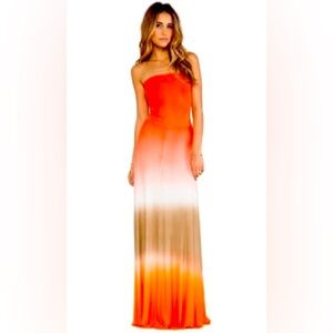 Young, fabulous and broke XS fire ombré Maxi dress in good condition